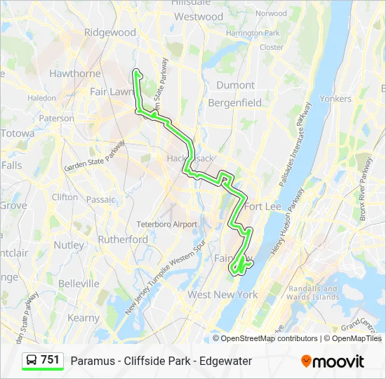 751 Bus Line Map