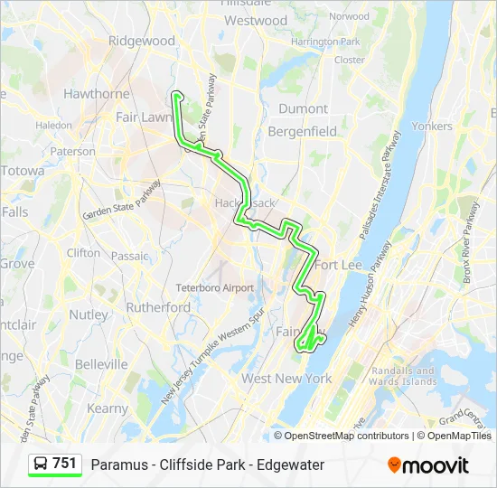 751 Bus Line Map