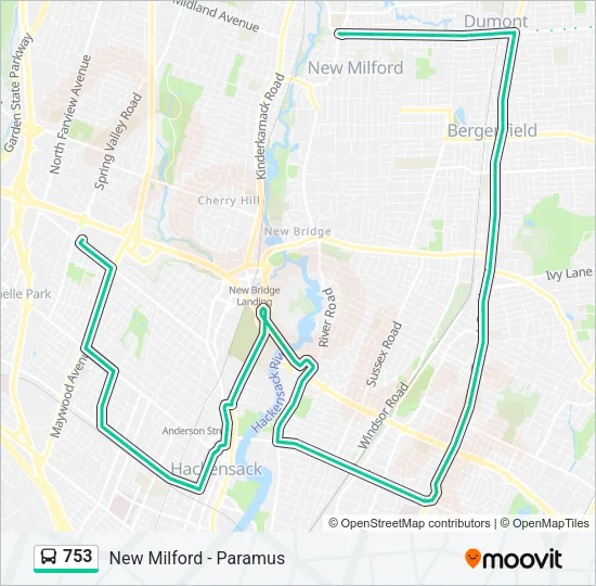 753 Bus Line Map