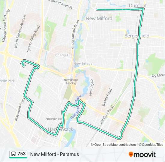 753 Bus Line Map