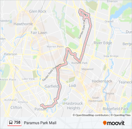 758 bus Line Map