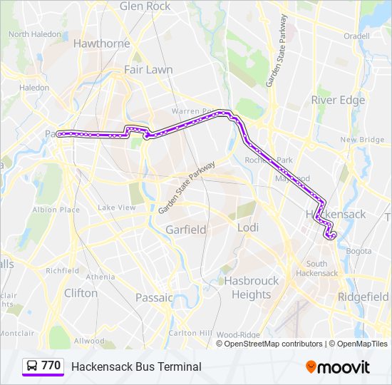 Mapa de 770 de autobús