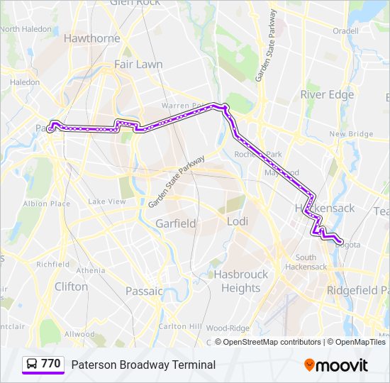 770 Bus Route Map 770 Route: Schedules, Stops & Maps - Paterson Broadway Terminal (Updated)