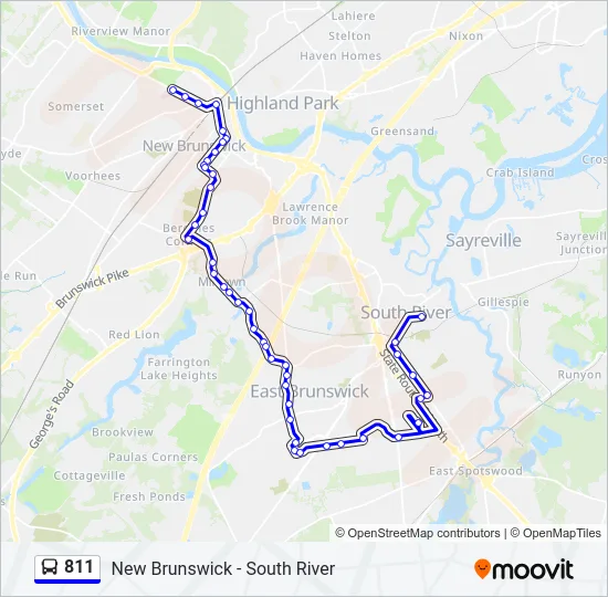 811 Bus Line Map