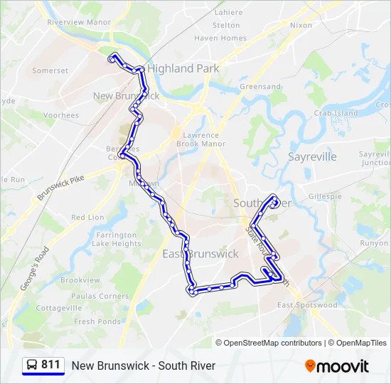811 Bus Line Map
