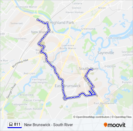 Mapa de 811 de autobús