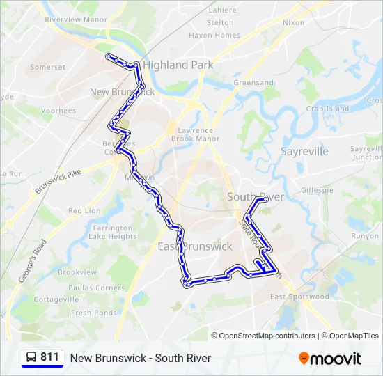 811 Bus Line Map