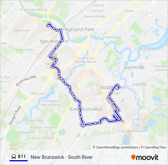 811 Bus Line Map