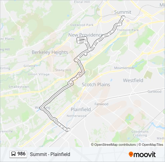 986 bus Line Map