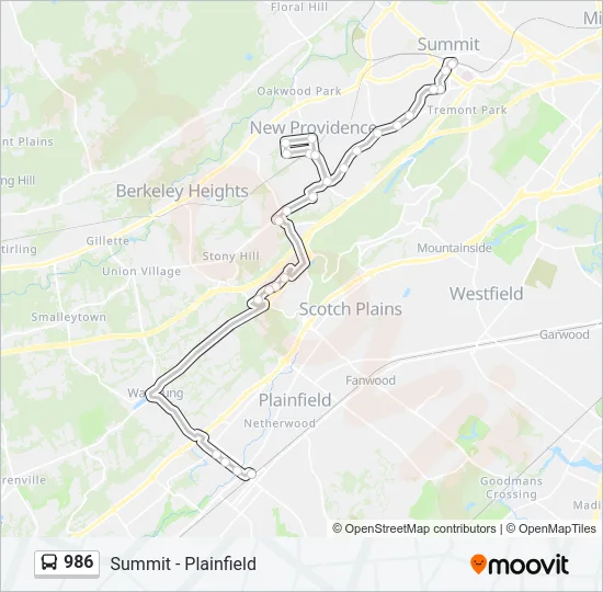986 Bus Line Map