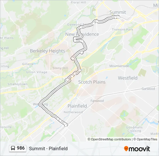 986 Bus Line Map