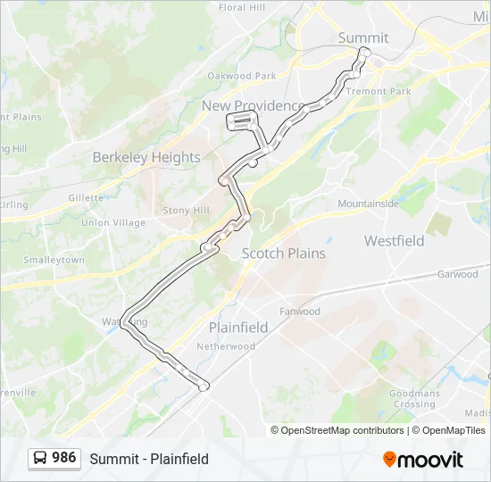 986 Bus Line Map