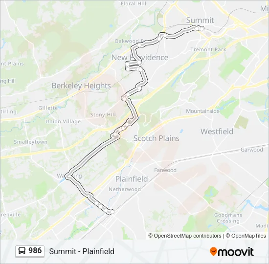 986 Bus Line Map