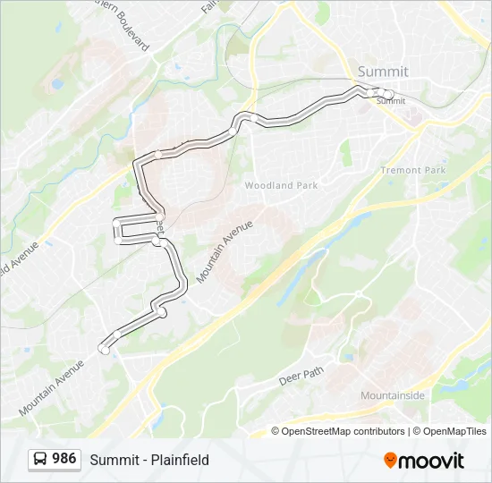 986 Bus Line Map