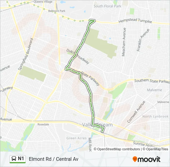N1 Bus Line Map