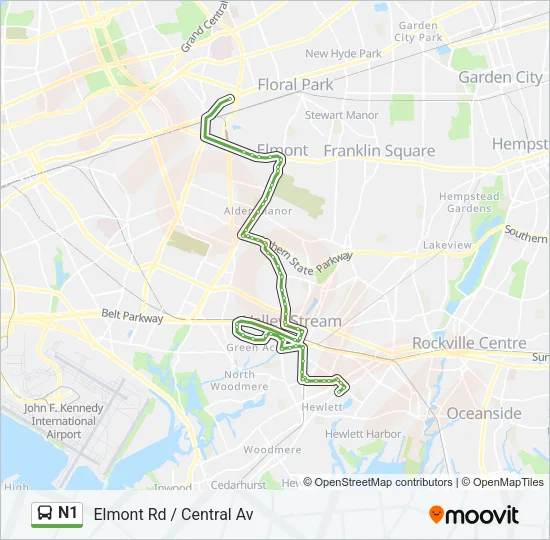 N1 Bus Line Map