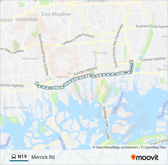N19 Bus Line Map