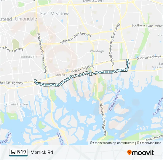 N19 Bus Line Map