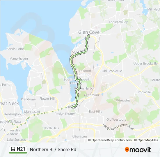 N21 Bus Line Map