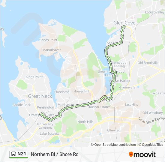N21 Route Schedules Stops Maps Great Neck Updated 