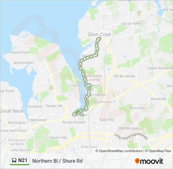 N21 Bus Line Map