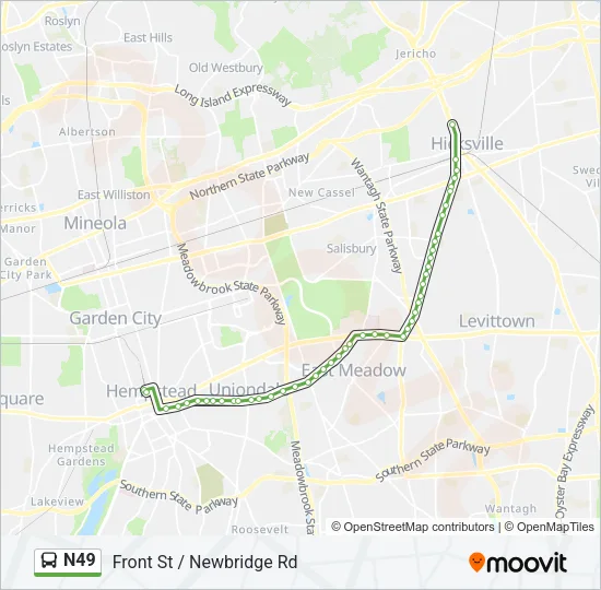 N49 Bus Line Map