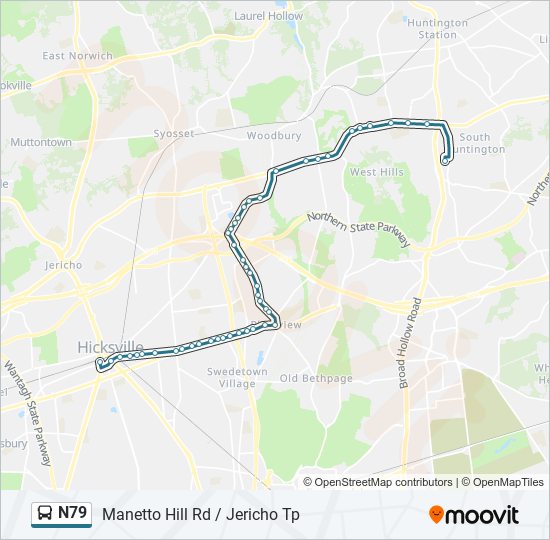 N79 bus Line Map