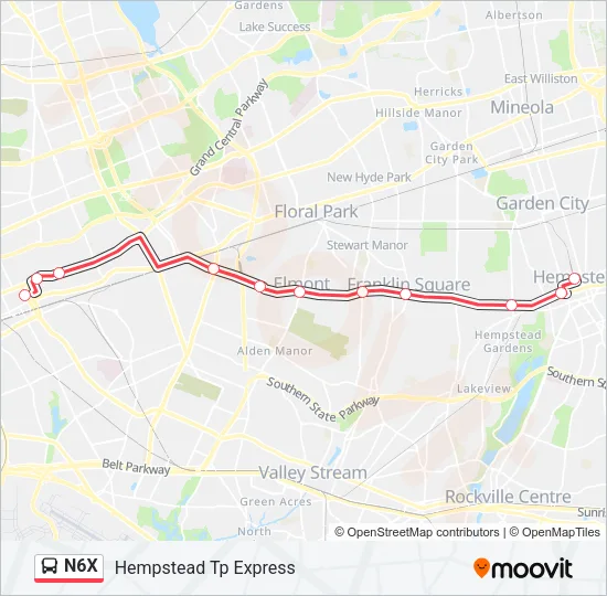 N6X Bus Line Map