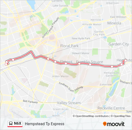 N6X Bus Line Map