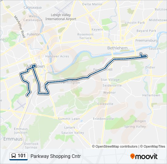 101 Bus Line Map