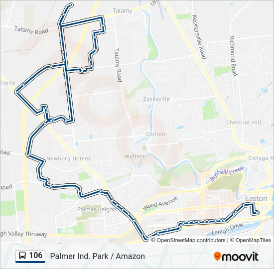 106 Bus Line Map