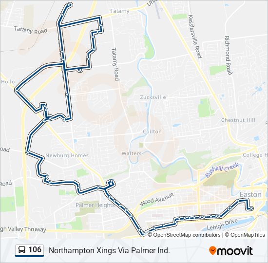 Mapa de 106 de autobús