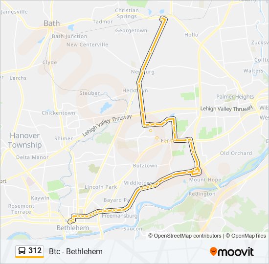 Mapa de 312 de autobús