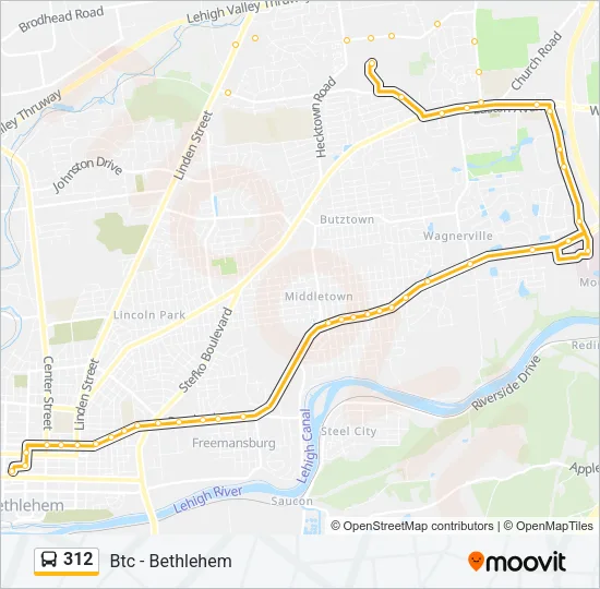 312 Bus Line Map