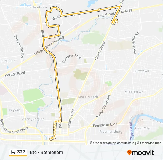327 Bus Line Map