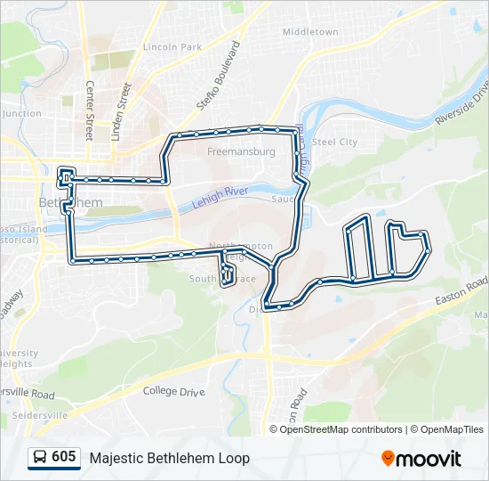 605 Bus Line Map