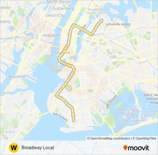 W Subway Line Map