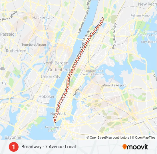 1 Subway Line Map