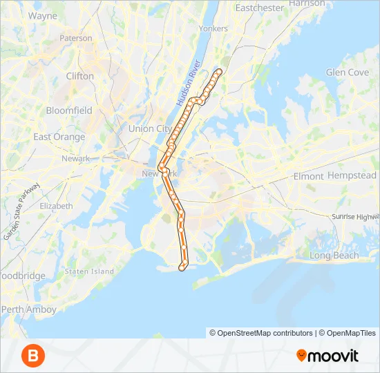 B Subway Line Map