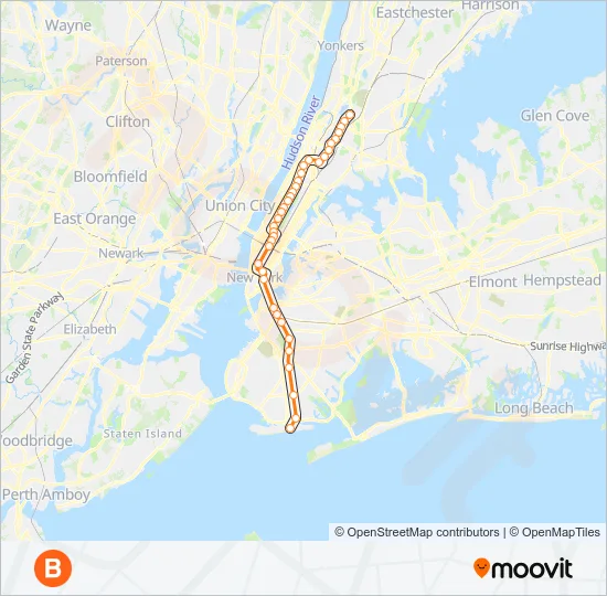B Subway Line Map