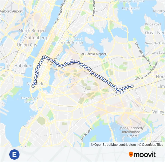 E Subway Line Map