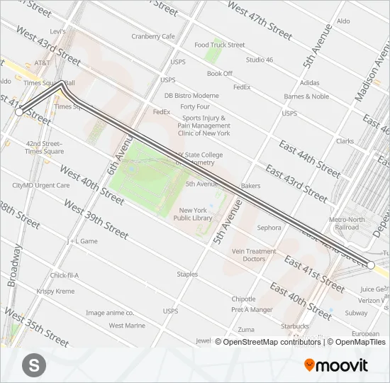 S Subway Line Map