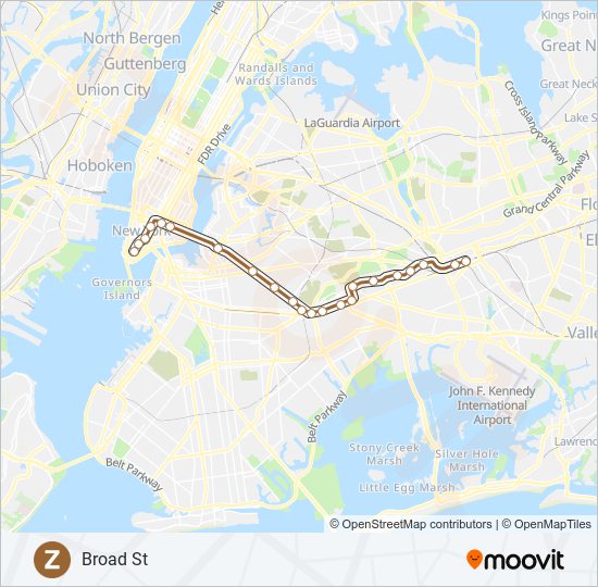 Z subway Line Map