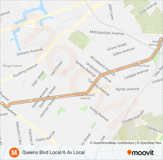 M Subway Line Map