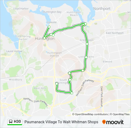 H30 Bus Line Map