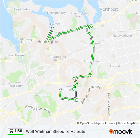 Mapa de H30 de autobús
