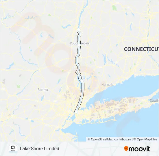 LAKE SHORE LIMITED Train Line Map