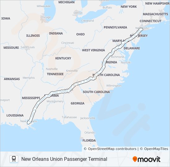 crescent Route: Schedules, Stops & Maps - New Orleans Union Passenger ...