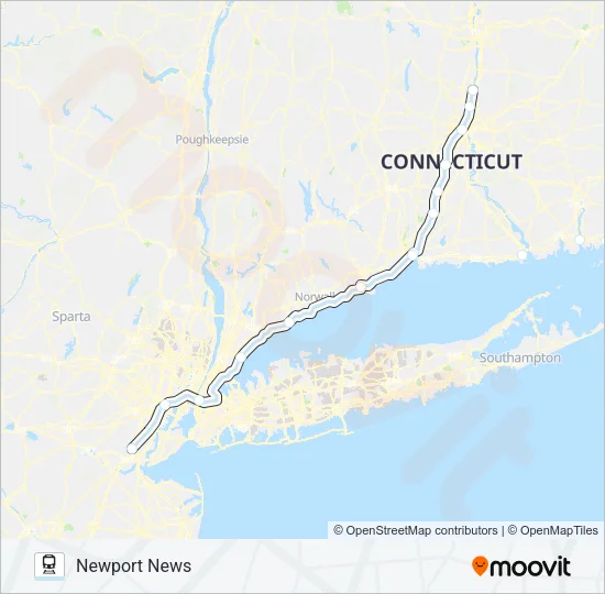 NORTHEAST REGIONAL Train Line Map