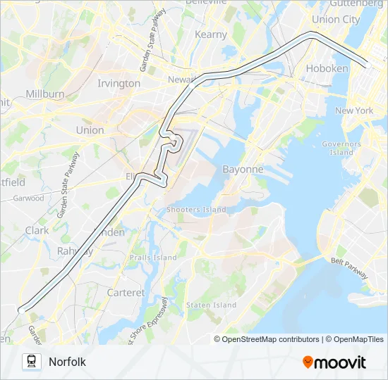 NORTHEAST REGIONAL Train Line Map